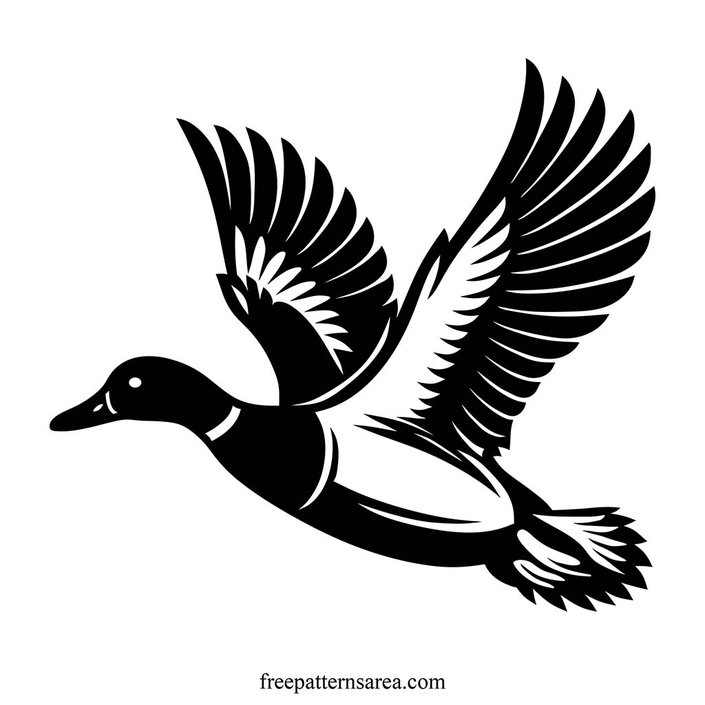 Free Mallard Duck Silhouette And Vector Art Designs - Freepatternsarea inside Duck Feather Pattern Template