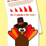 Free Pin The Wattle On The Turkey Printable Thanksgiving Game Throughout Pin The Feathers On The Turkey Template