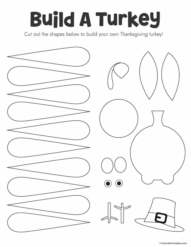 Free Printable Build A Turkey Cutout - Favorite Printables pertaining to Free Build a Turkey Template