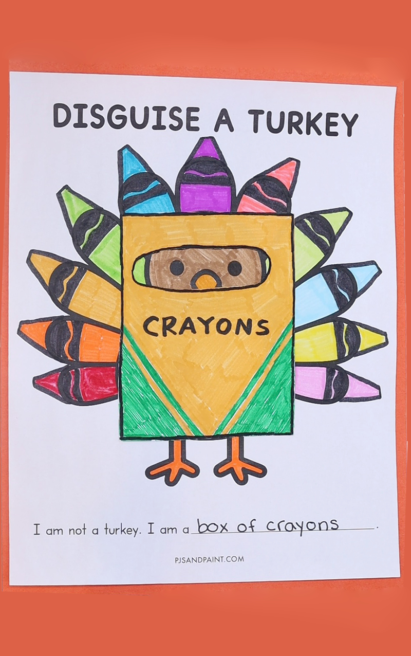 Free Printable Disguise A Turkey Template - Pjs And Paint with regard to Crayon Turkey Disguise Template