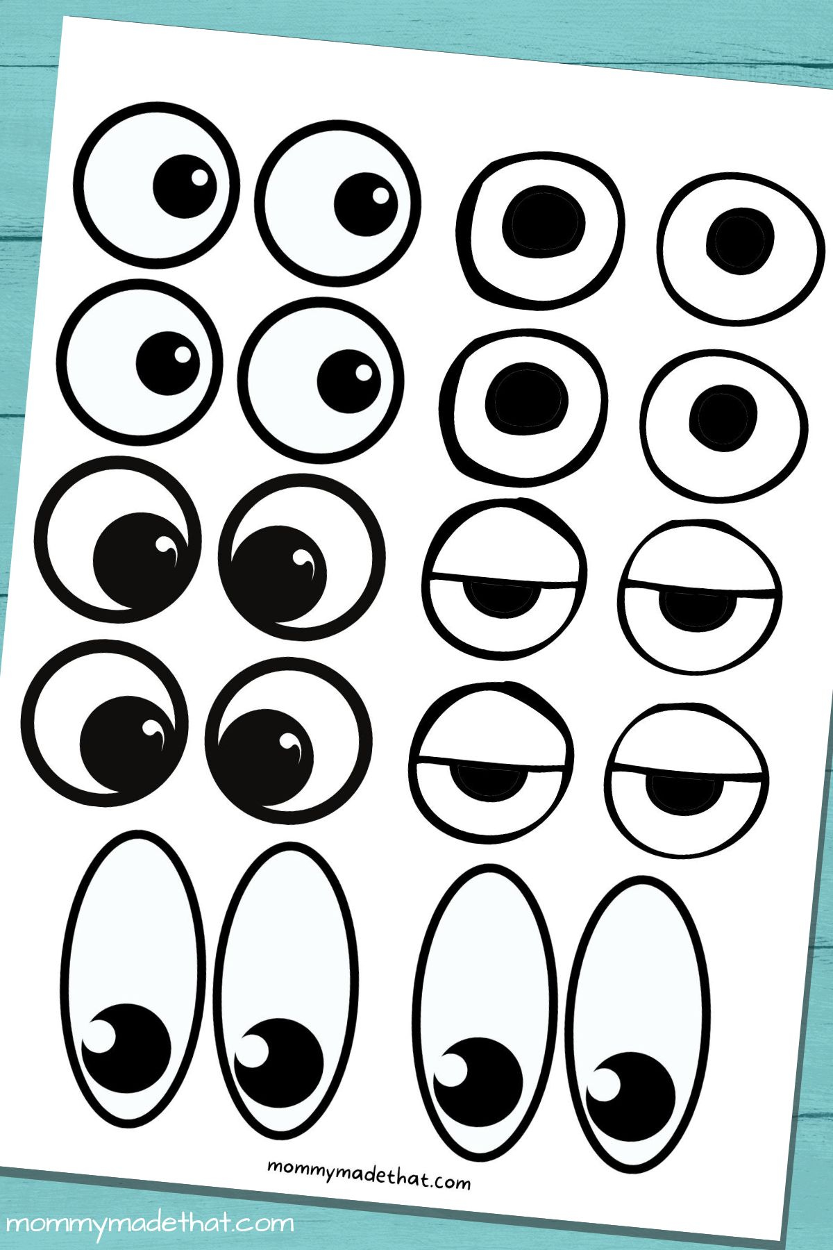Free Printable Googly Eyes (Tons Of Sizes!) for Turkey Eyes Template