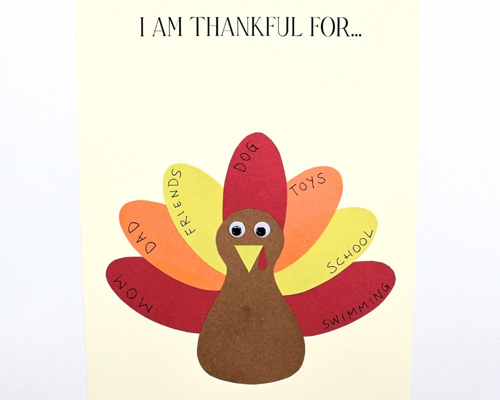 Free Printable Thankful Turkey Craft Template For Kids - The Craft in Thankful Turkey Craft Template