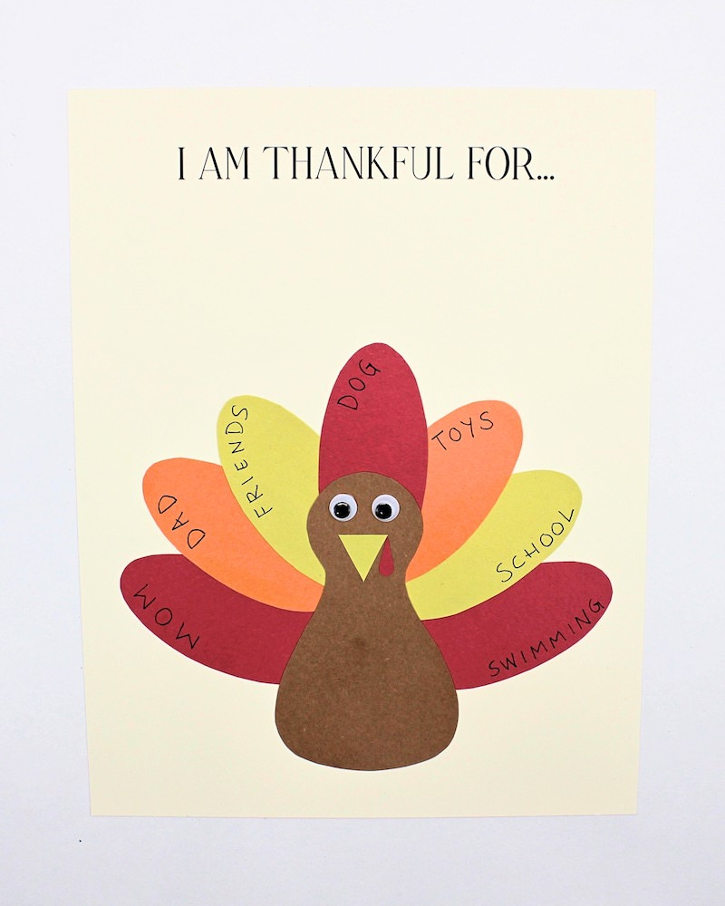 Free Printable Thankful Turkey Craft Template For Kids - The Craft intended for Turkey Head And Feather Template