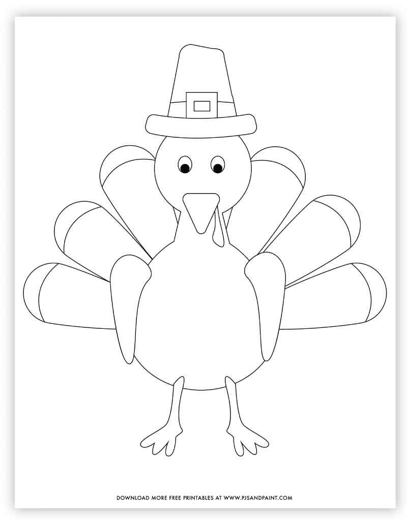 Free Printable Turkey Coloring Page - Pjs And Paint intended for Turkey Template to Color