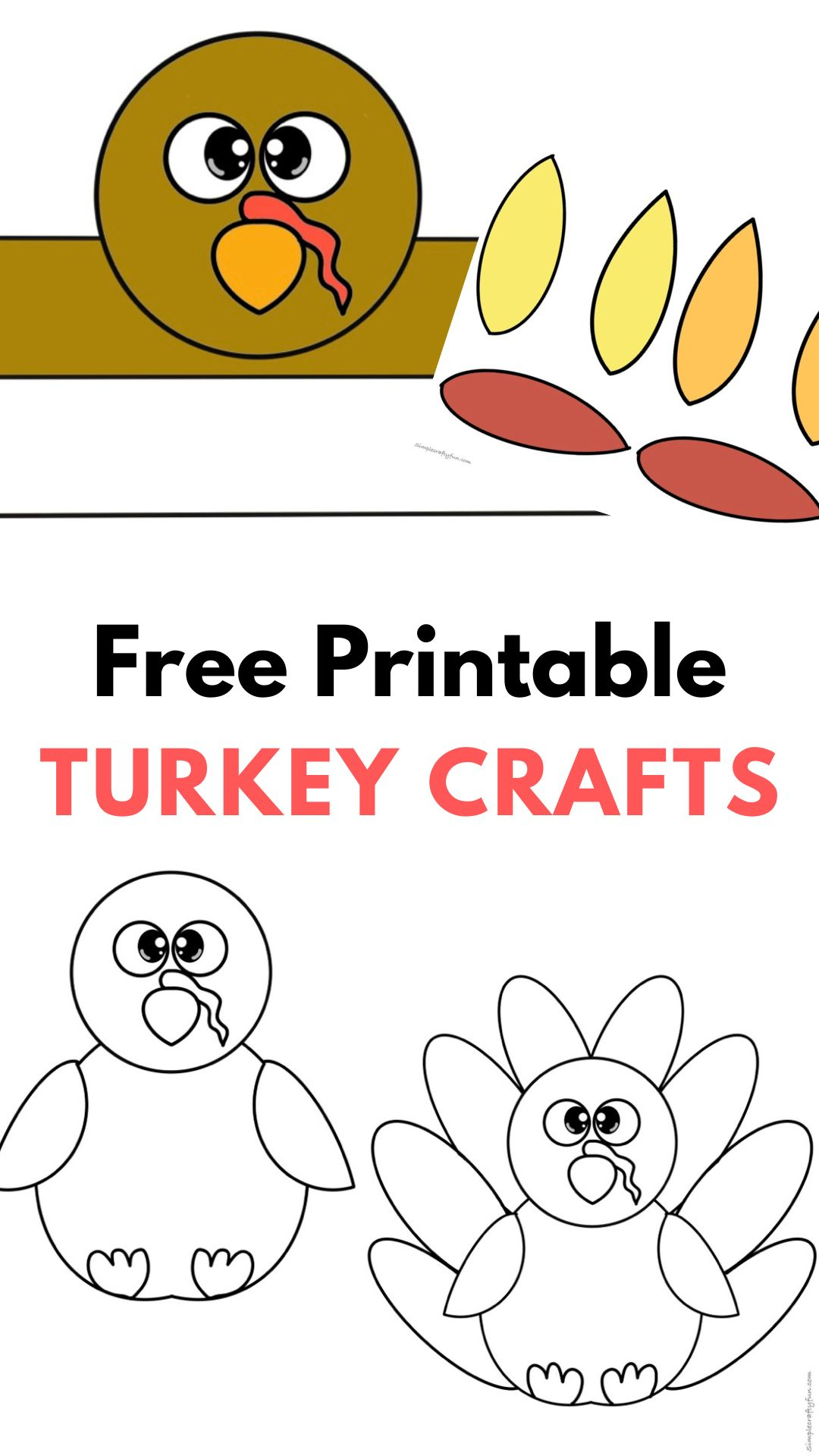 Free Printable Turkey Craft For Thanksgiving - for Printable Preschool Turkey Template