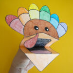 Free Printable Turkey Hand Puppet   Pjs And Paint For Free Turkey Puppet Template