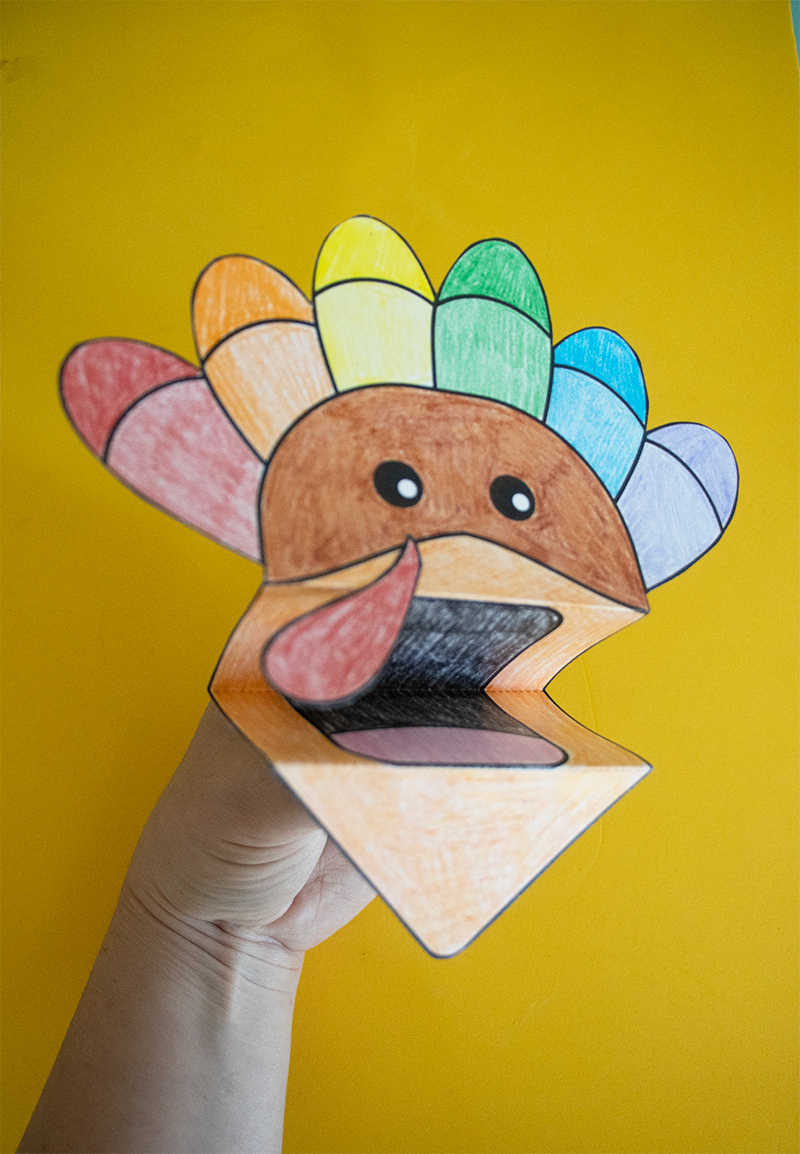 Free Printable Turkey Hand Puppet - Pjs And Paint for Free Turkey Puppet Template
