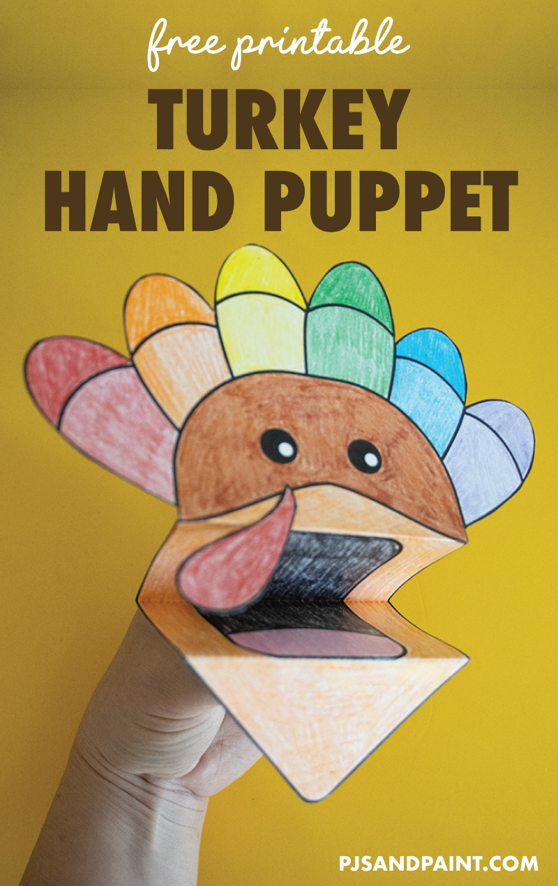 Free Printable Turkey Hand Puppet - Pjs And Paint with Free Printable Turkey Puppet Template