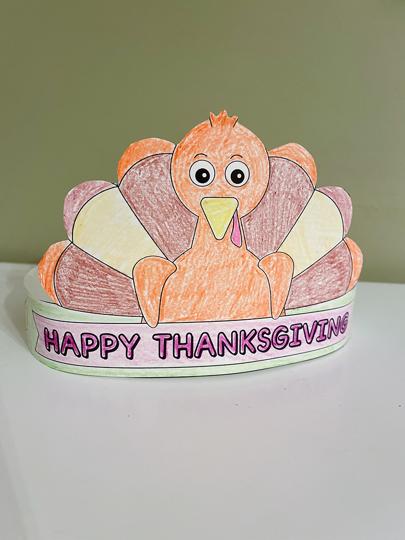 Free Printable Turkey Hat - Thanksgiving Turkey Crown regarding Free Turkey Hat Template