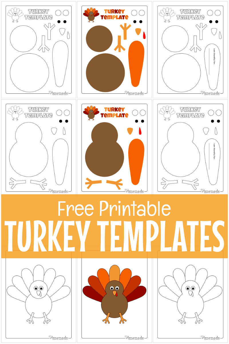 Free Printable Turkey Template For Thanksgiving Crafts regarding Turkey Paper Template