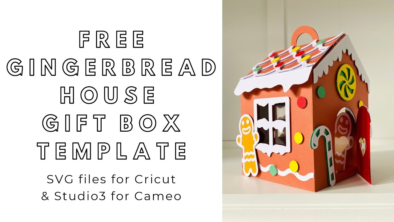 Free Svg Download - Paper Gingerbread House Gift Box - Digital Files For  Cricut And Silhouette Cameo in Gingerbread House Template Svg