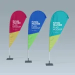 Free Teardrop Feather Flag Mockups Psd Set   Psfiles For Teardrop Feather Banner Template Psd
