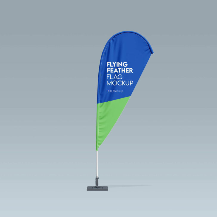 Teardrop Feather Banner Template Psd