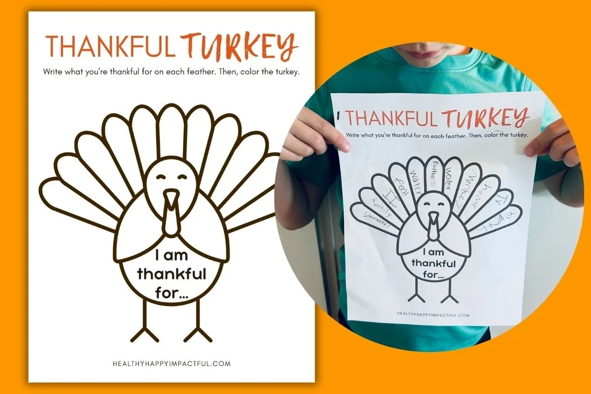 Free Thankful Turkey Printable: A Fun & Easy Gratitude Craft For Kids intended for Turkey Feather Template I am Thankful For Free Printable