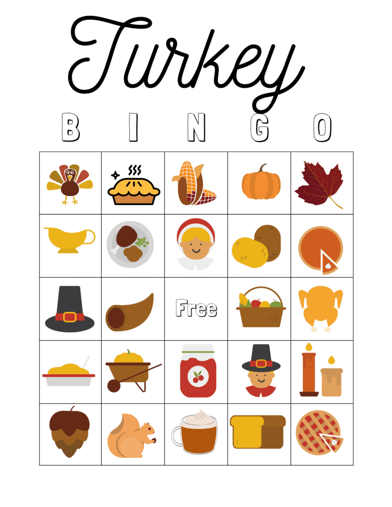 Free Thanksgiving Bingo For Kids - Arinsolangeathome within Turkey Bingo Template