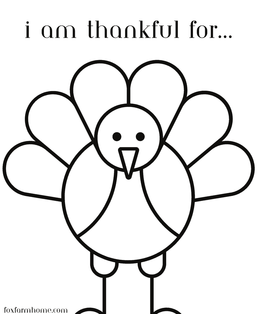 Free Thanksgiving &amp;quot;I Am Thankful For&amp;quot; Printable - Fox Farm Home intended for I Am Thankful For Turkey Template Free