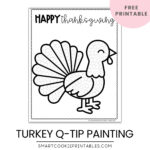 Free Thanksgiving Turkey Q Tip Craft Printable   Smart Cookie For First Palette Turkey Template