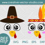 Free Turkey Face Svg, Png, Dxf, Eps | Creative Vector Studio Pertaining To Template Turkey Face Clipart