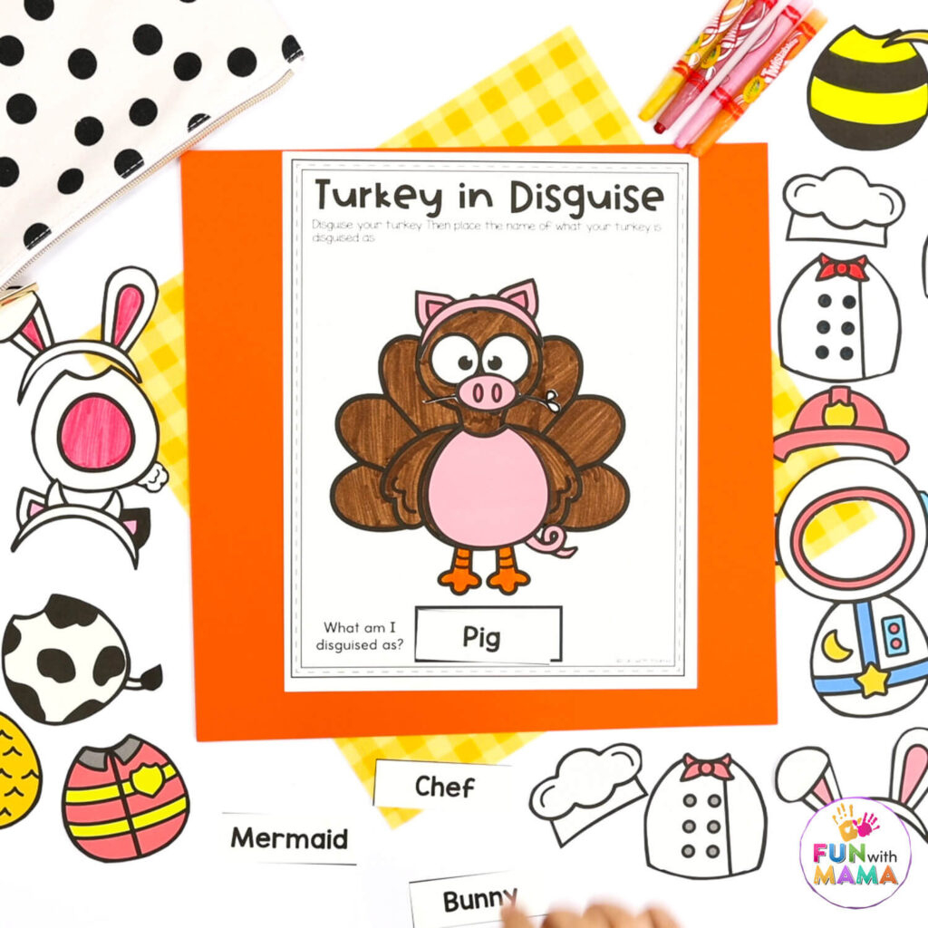 Free Turkey In Disguise Project Template intended for Decorate a Turkey Project Template