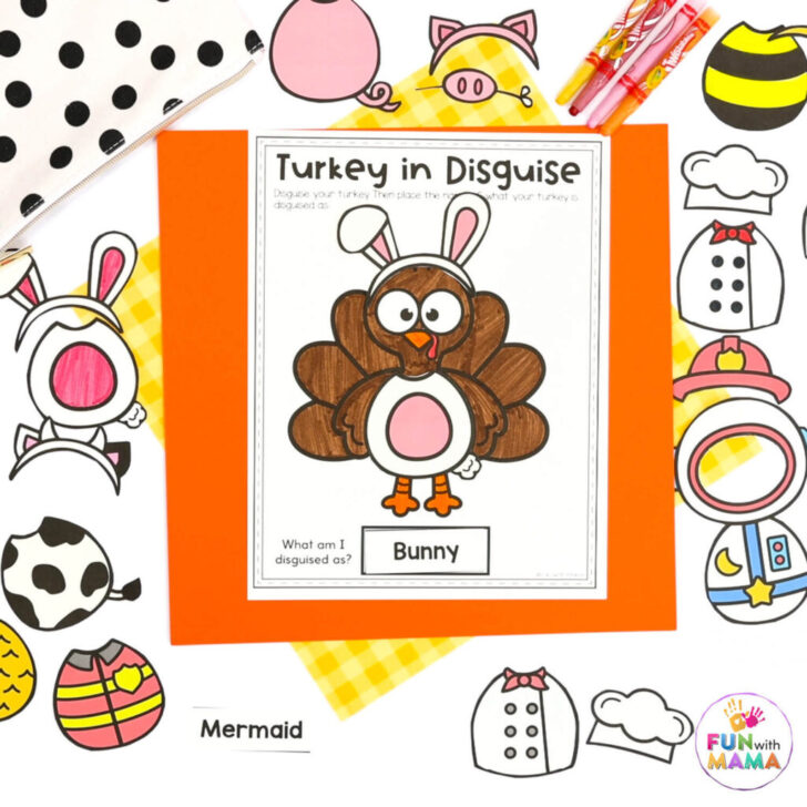 Template Turkey in Disguise Printable Outfits