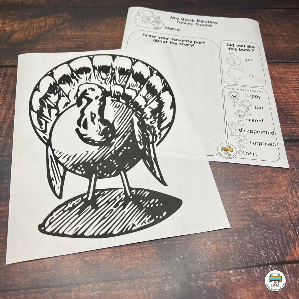 Free Turkey Trouble Preschool Book Companion Set - Pre-K Printable Fun pertaining to Free Turkey Trouble Template