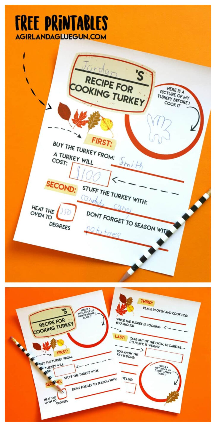 Preschool How to Cook a Turkey Template