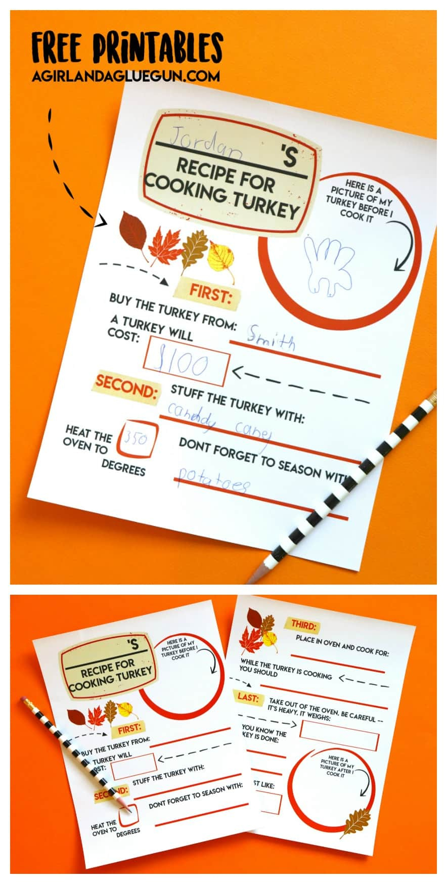 Funny How To Cook A Turkey Printable! - A Girl And A Glue Gun pertaining to Preschool How To Cook A Turkey Template