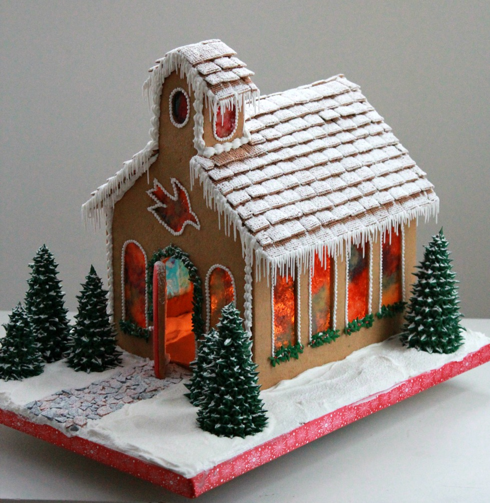 Gingerbread Church inside Church Gingerbread House Template