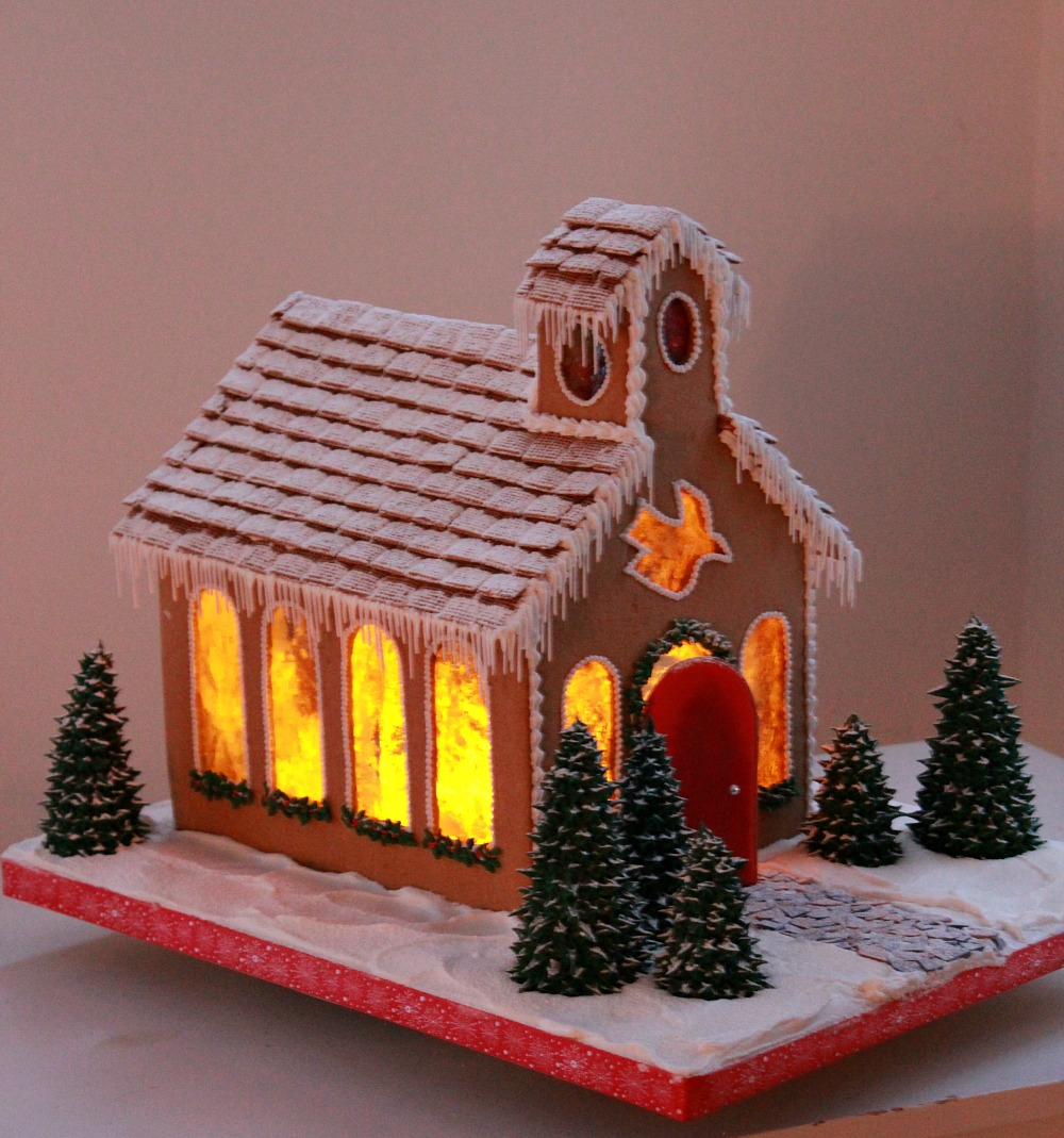 Gingerbread Church inside Church Gingerbread House Template
