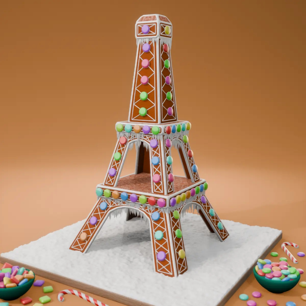 Gingerbread Eiffel Tower - Template in Eiffel Tower Gingerbread House Template