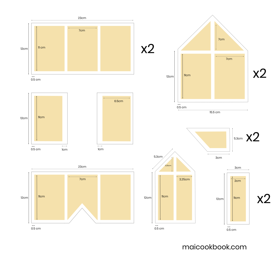 Gingerbread Glass House » Mai Cookbook pertaining to Gingerbread House Template With Windows