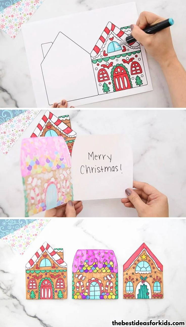 Gingerbread House Card (Free Printable) pertaining to Gingerbread House Card Template