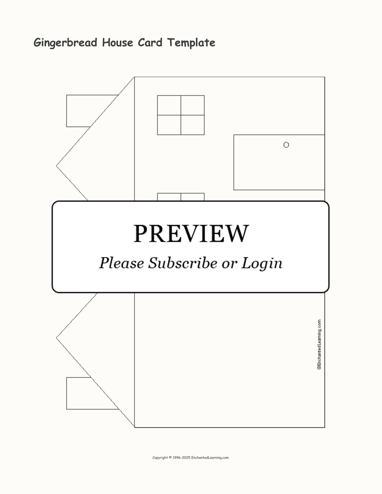 Gingerbread House Card Template - Enchanted Learning in Gingerbread House Card Template