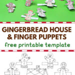 Gingerbread House Coloring Page With Finger Puppets Regarding Gingerbread Man House Template