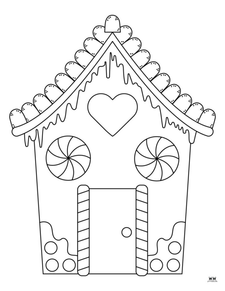 Gingerbread House Coloring Template