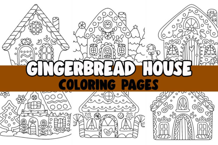 Gingerbread House Template to Color