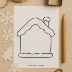 Gingerbread House Craft (Free Printable)   Once Upon A Printable With Gingerbread House Blank Template