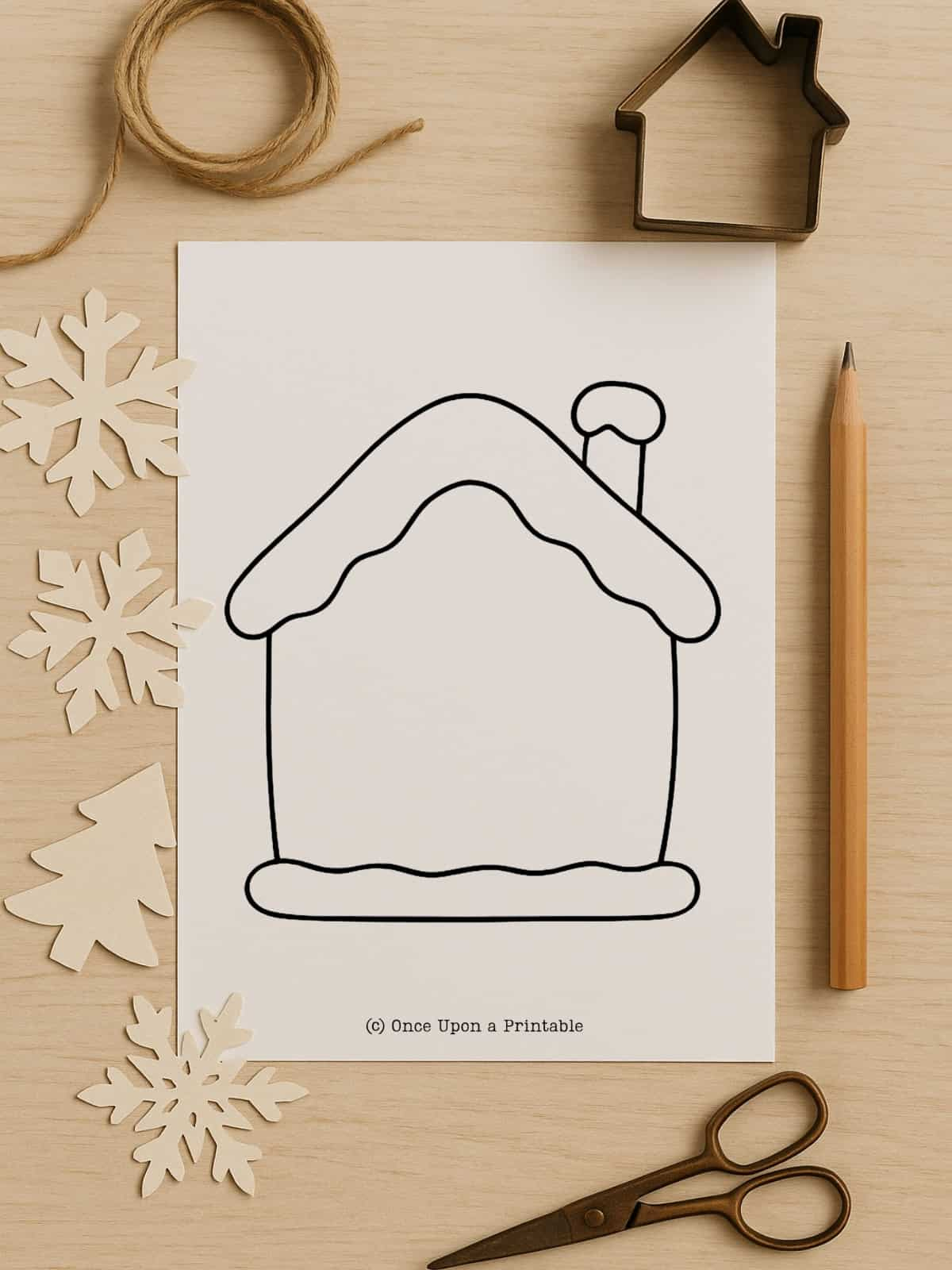 Gingerbread House Craft (Free Printable) - Once Upon A Printable with Gingerbread House Blank Template
