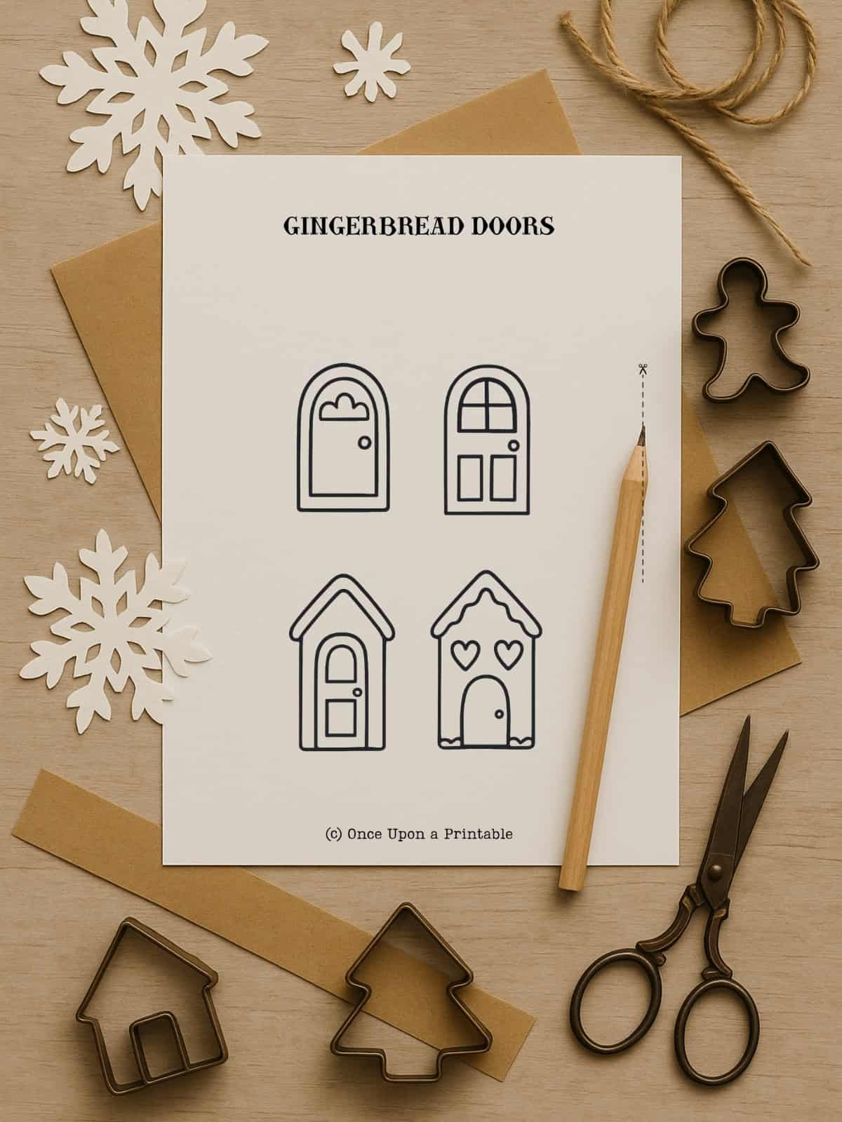 Gingerbread House Craft (Free Printable) - Once Upon A Printable within Gingerbread House Door Template