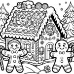 Gingerbread House: Free Coloring Page Intended For Gingerbread House Colouring Template