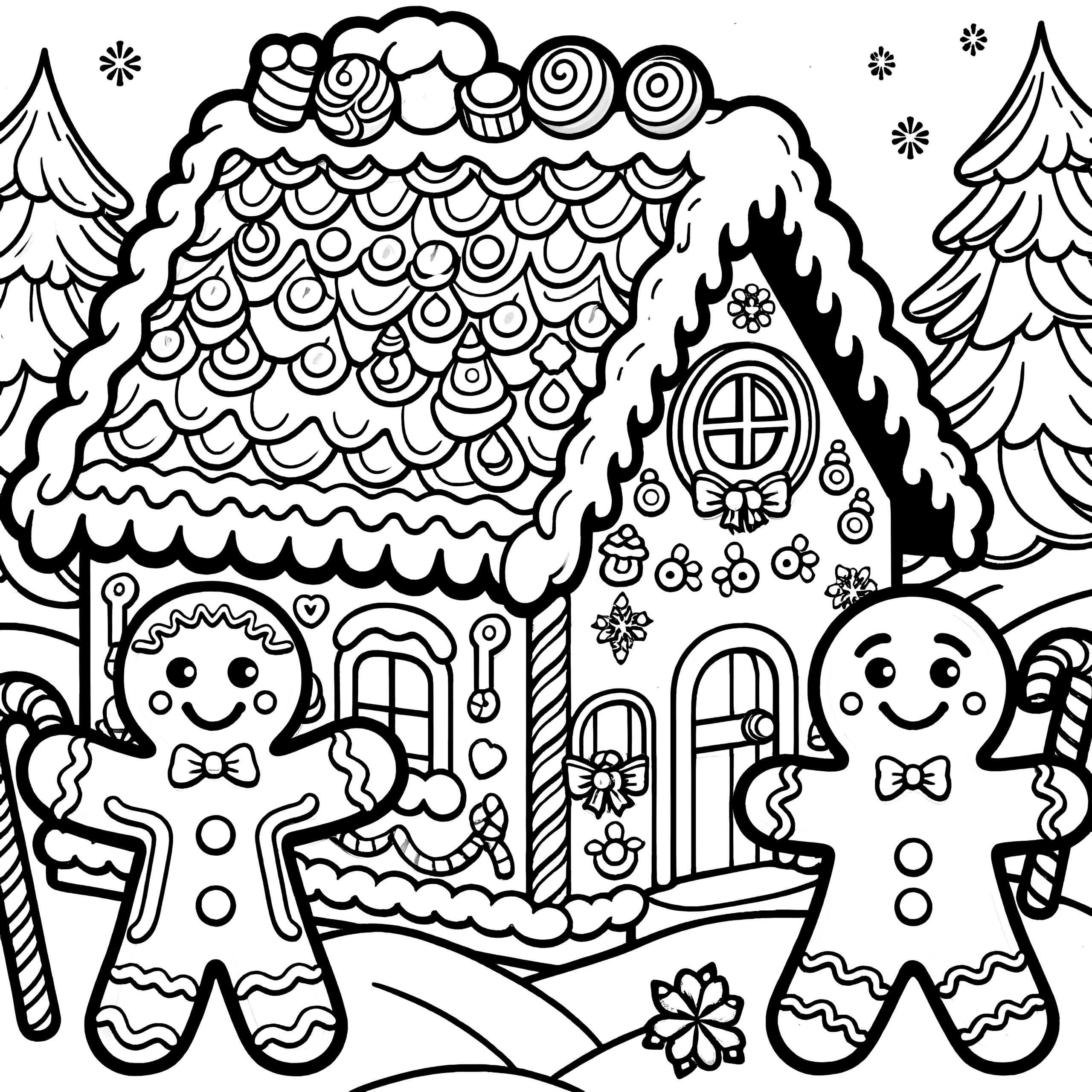 Gingerbread House: Free Coloring Page intended for Gingerbread House Colouring Template