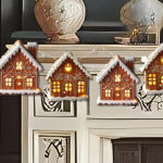 Gingerbread House Garland: Printable Christmas Bunting (Digital Pertaining To Gingerbread House Garland Template