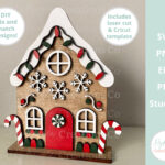 Gingerbread House Kit Svg Diy Glowforge Laser Cut File Cricut In Cricut Gingerbread House Template
