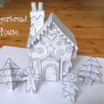 Gingerbread House Printable Paper Craft And Colouring Activity For In Gingerbread House Paper Craft Template