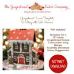 Gingerbread House Template 2 Story House With Side Rooms   Etsy Within Two Story Printable Gingerbread House Template