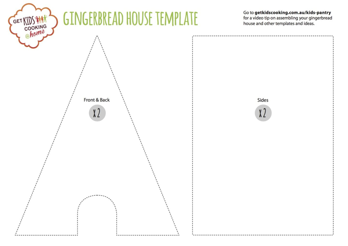 Gingerbread House Template - Get Kids Cooking - Inventors Of The intended for Printable a Frame Gingerbread House Template