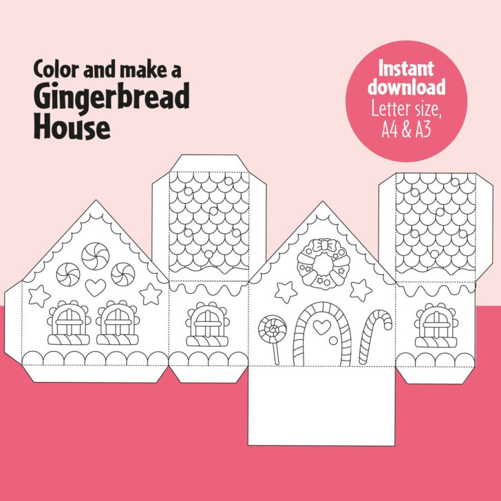 Full Size Gingerbread House Template Full Size Gingerbread House Template