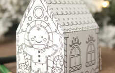 Gingerbread House To Color (Free 3D Printable) – A Country Girl'S Life inside Gingerbread House Template Printable Craft