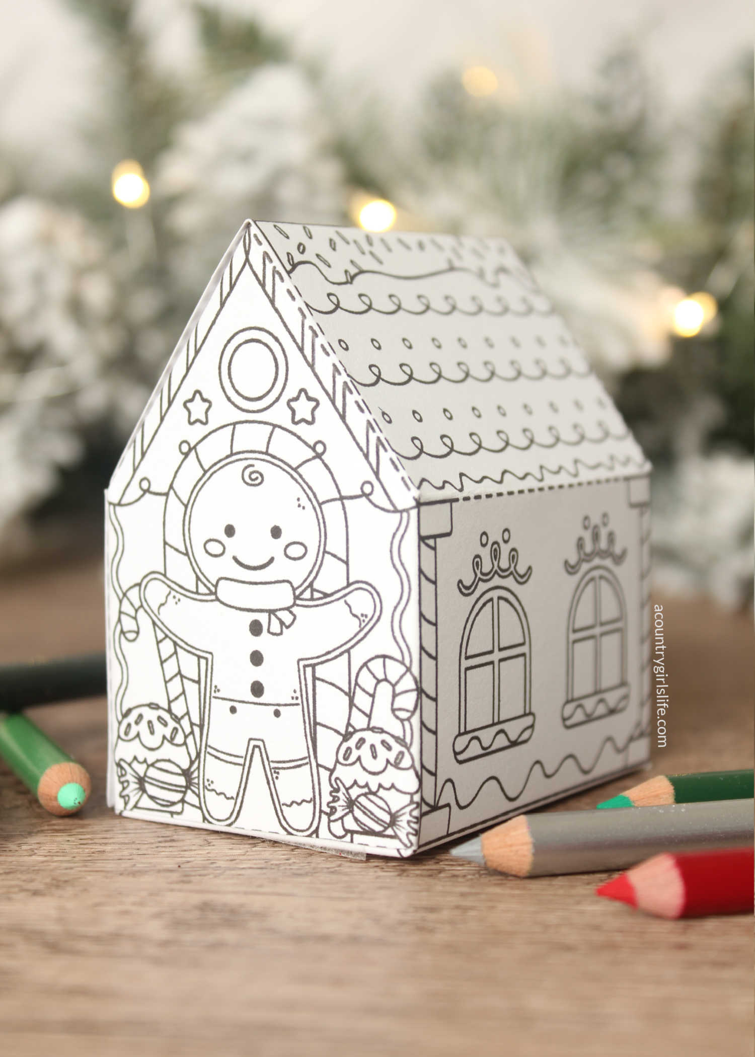 Gingerbread House To Color (Free 3D Printable) - A Country Girl&amp;#039;S Life with regard to Printable Template For Gingerbread House