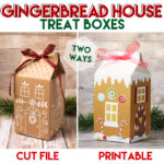 Gingerbread House Treat Box Printable And Cut File Pertaining To Gingerbread House Box Template